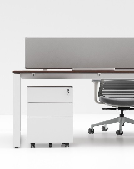 White Steel 3-Drawer Filing and Stationary Mobile Pedestal