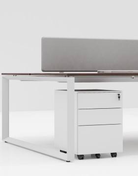 White Steel 3-Drawer Filing and Stationary Mobile Pedestal