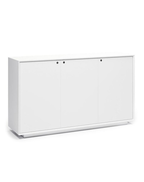 EDGE Series Chamfered Low Height 3 Door White Cabinet