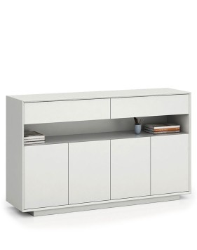 EDGE Series Credenza White Medium Height Cabinet