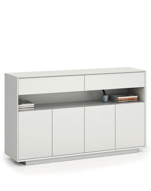 EDGE Series Credenza White Medium Height Cabinet
