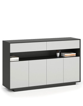EDGE Series Credenza Black Medium Height Cabinet