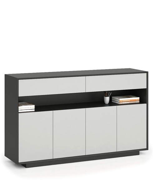 EDGE Series Credenza Black Medium Height Cabinet