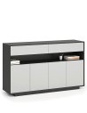 EDGE Series Credenza Black Medium Height Cabinet