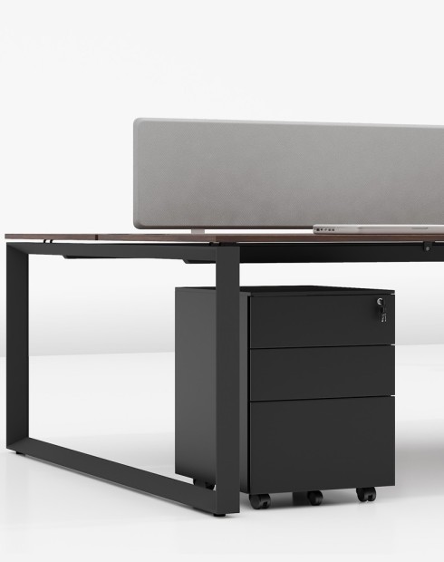 Steel 3-Drawer Filing and Stationary Mobile Pedestal Black