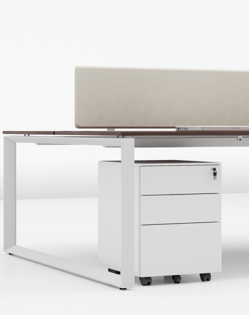 Steel 3-Drawer Filing and Stationary Mobile Pedestal White