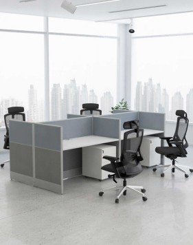 Focus Cluster of 4x Cubicle Workstation