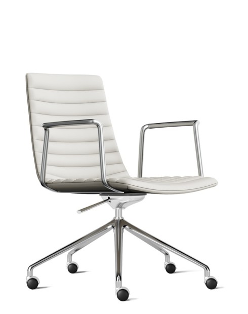 Simon White Genuine Leather Designer Chair