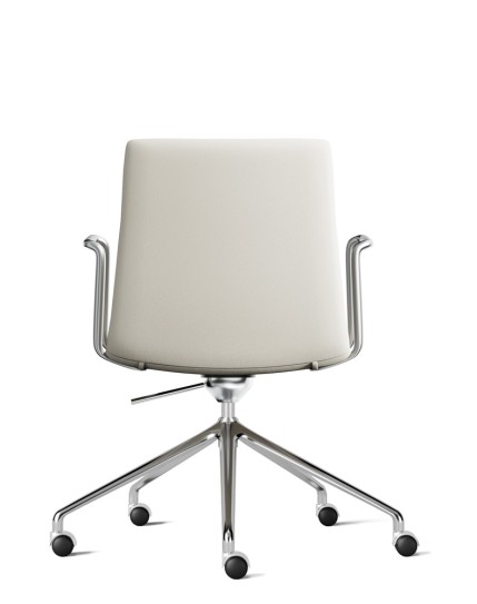 Simon White Genuine Leather Designer Chair