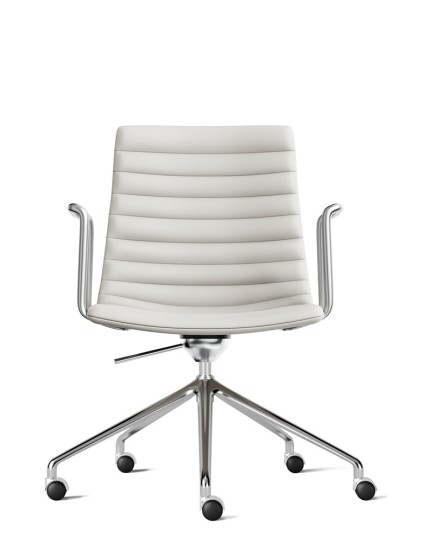 Simon White Genuine Leather Designer Chair