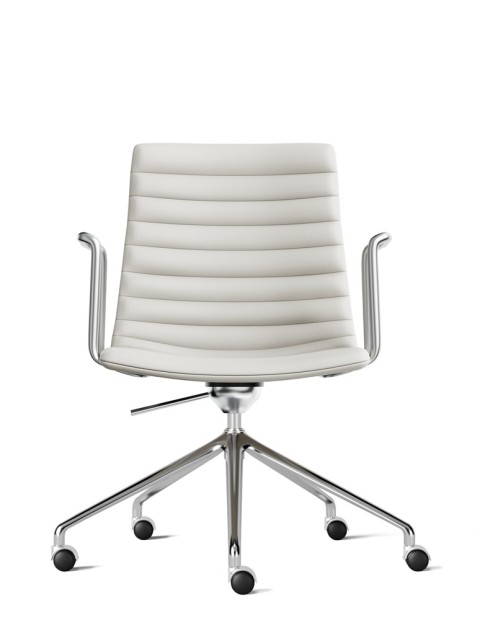 Simon White Genuine Leather Designer Chair