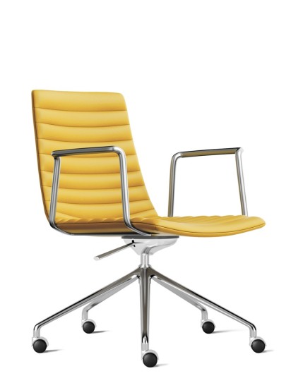 Simon Yellow Genuine Leather Designer Chair