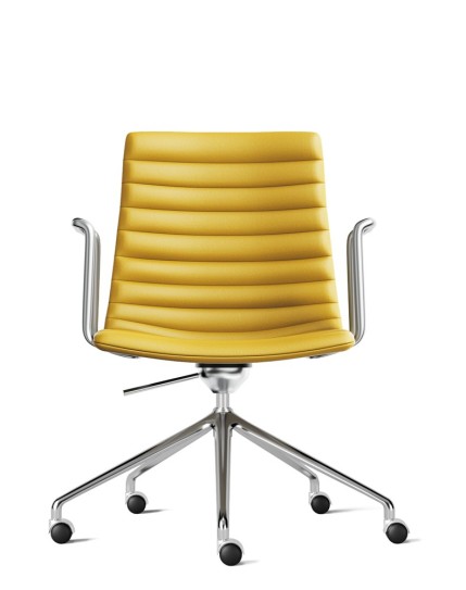 Simon Yellow Genuine Leather Designer Chair
