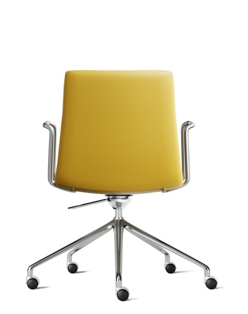 Simon Yellow Genuine Leather Designer Chair