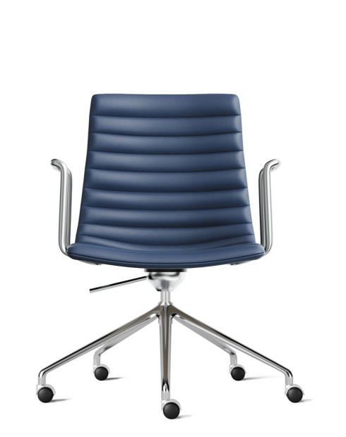 Simon Royal Blue Genuine Leather Designer Chair