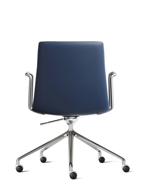 Simon Royal Blue Genuine Leather Designer Chair