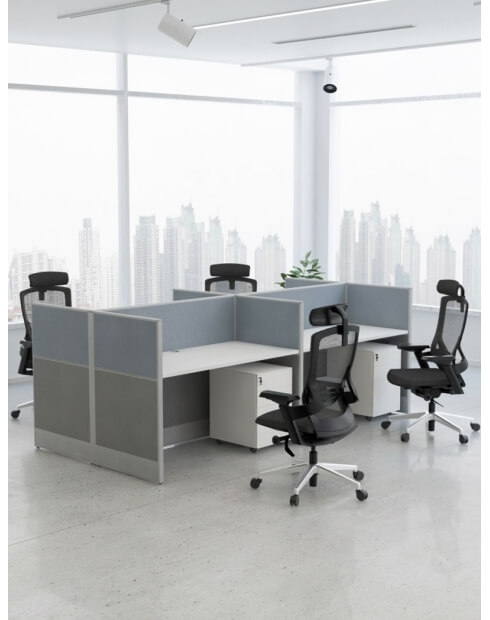 Focus Cluster of 4x Cubicle Workstation