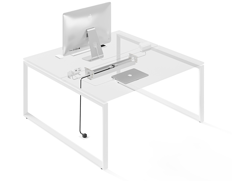 2x Users Desktop Interlink Power Access and Cable Management Solution