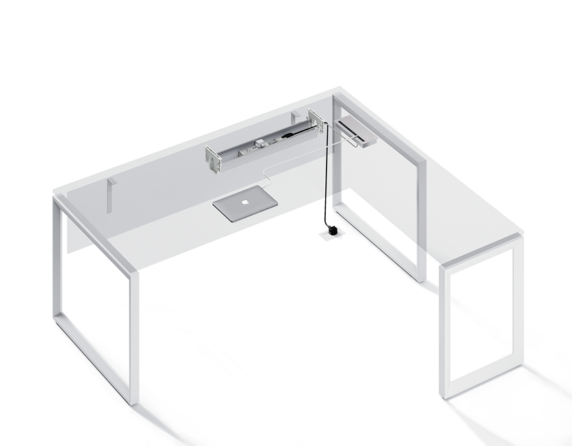 Single User Under-Desk Interlink Power Access and Cable Management