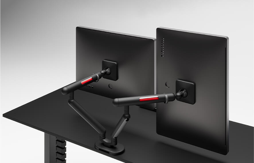Saber Dual Arm Monitor Desk Mount Stand