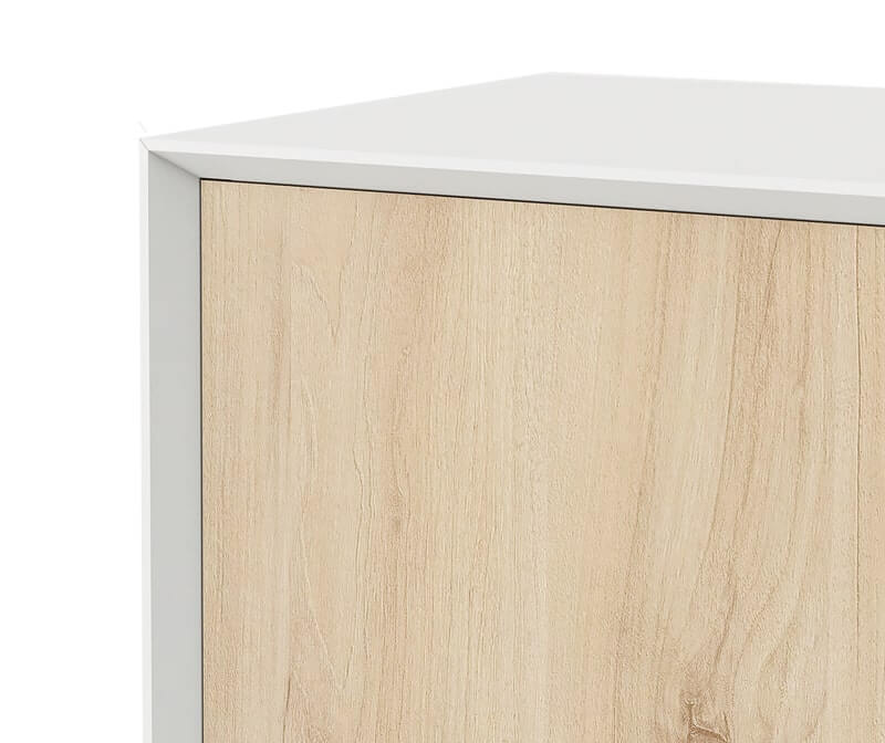 EDGE Series Chamfered Low Height 3 Door White Cabinet | Workspace F...