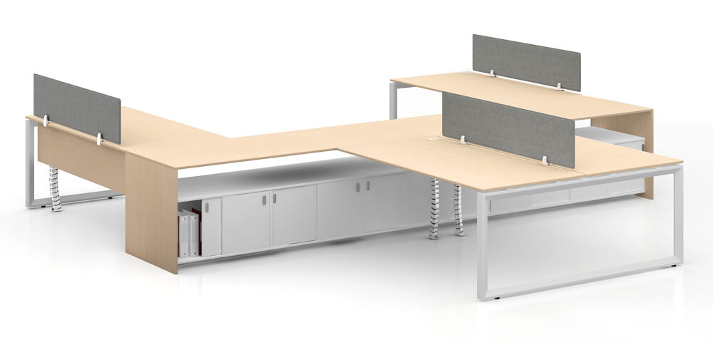 Ace Series Y Shape Cluster Of 4x Workstation Desk Workspace Offic